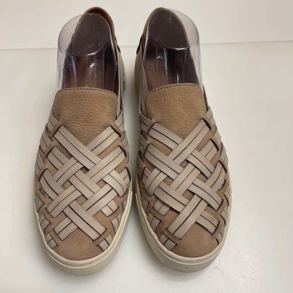 Frye Shoes Womens 9 Tan Ivy Huarache Woven Leather Low Top Slip On Sneakers - Picture 5 of 10